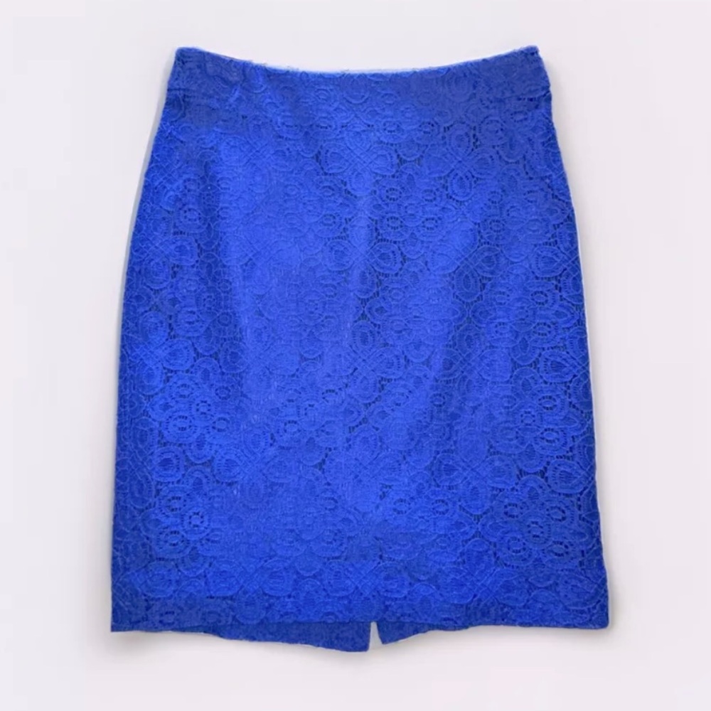 THE LIMITED Lace Pencil Skirt Marine Blue Women's Size 2 NWT MSRP 69.95